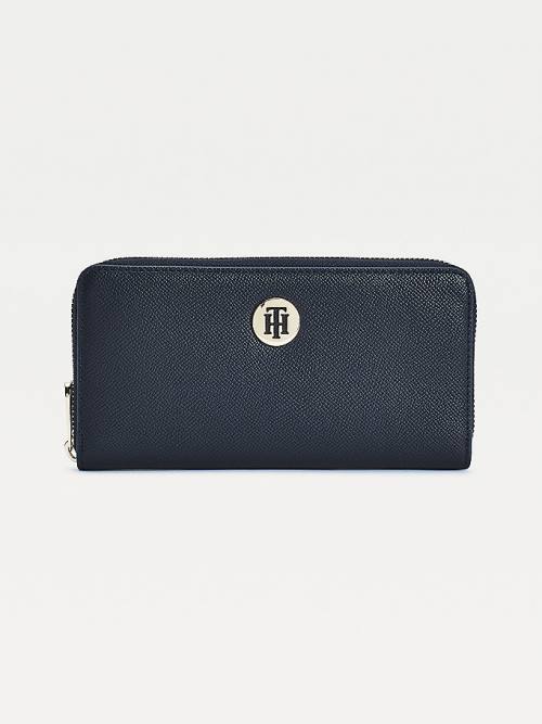 Blue Tommy Hilfiger Large Monogram Zip-Around Women\'s Wallets | TH086WSM