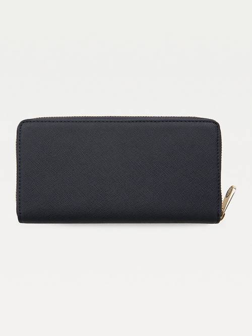 Blue Tommy Hilfiger Large Monogram Zip Women's Wallets | TH076EXH