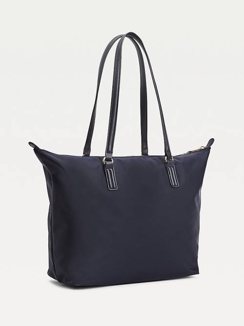 Blue Tommy Hilfiger Large Recycled Tote Women's Bags | TH916UPQ