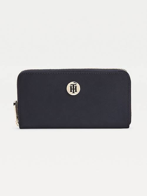 Blue Tommy Hilfiger Large Zip-Around Recycled Women\'s Wallets | TH756NVL