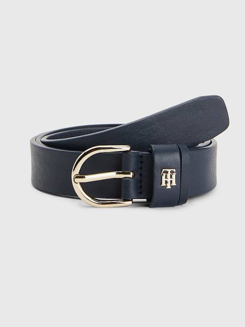 Blue Tommy Hilfiger Leather Monogram Women\'s Belts | TH216YZK