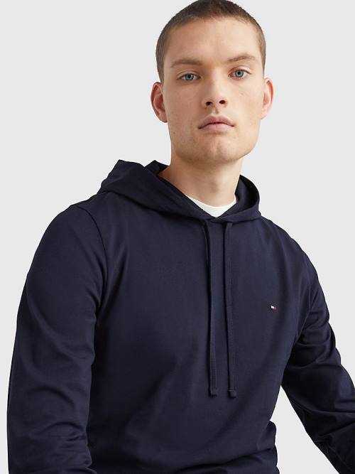 Blue Tommy Hilfiger Lightweight Men's Hoodie | TH053RQO