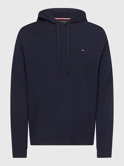 Blue Tommy Hilfiger Lightweight Men's Hoodie | TH053RQO