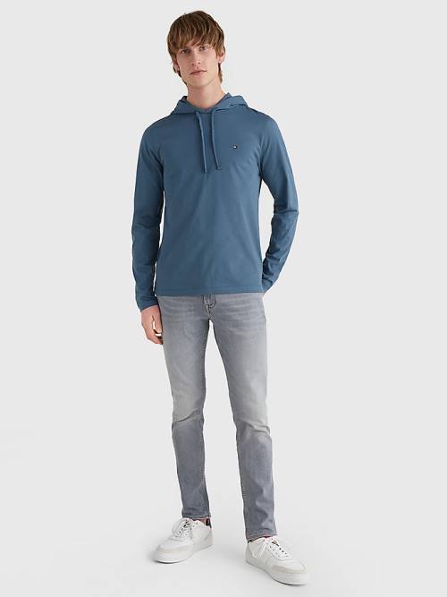 Blue Tommy Hilfiger Lightweight Men's Hoodie | TH418PEZ