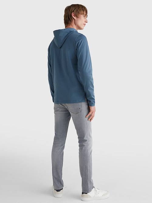 Blue Tommy Hilfiger Lightweight Men's Hoodie | TH418PEZ