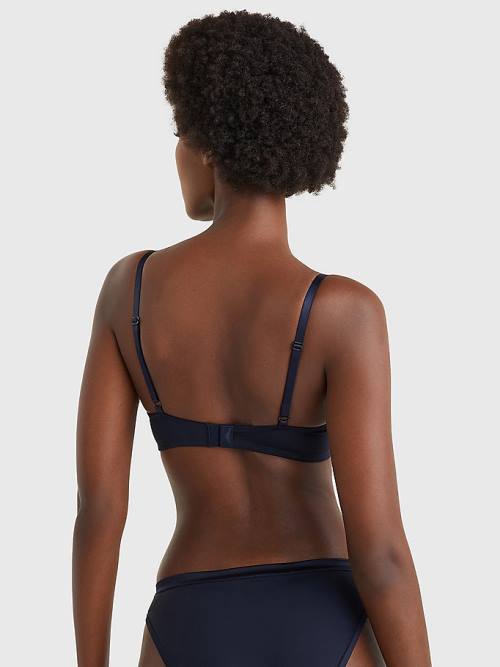 Blue Tommy Hilfiger Logo Balconette Bra Women's Underwear | TH935DHG