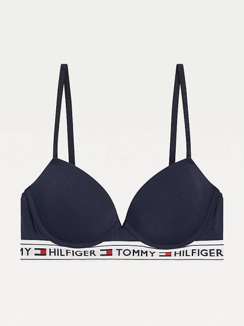 Blue Tommy Hilfiger Logo Band Bra Women's Underwear | TH781ATN