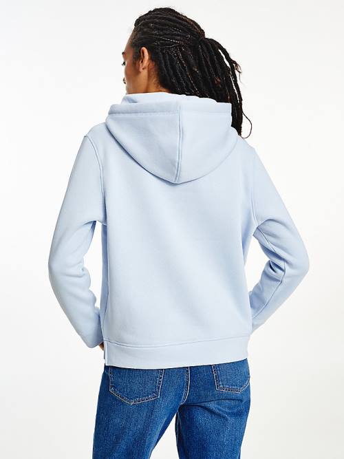 Blue Tommy Hilfiger Logo Drawstring Regular Fit Women's Hoodie | TH865YCR