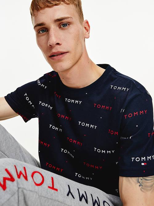 Blue Tommy Hilfiger Logo Embroidery Men's Pyjamas | TH581EBG