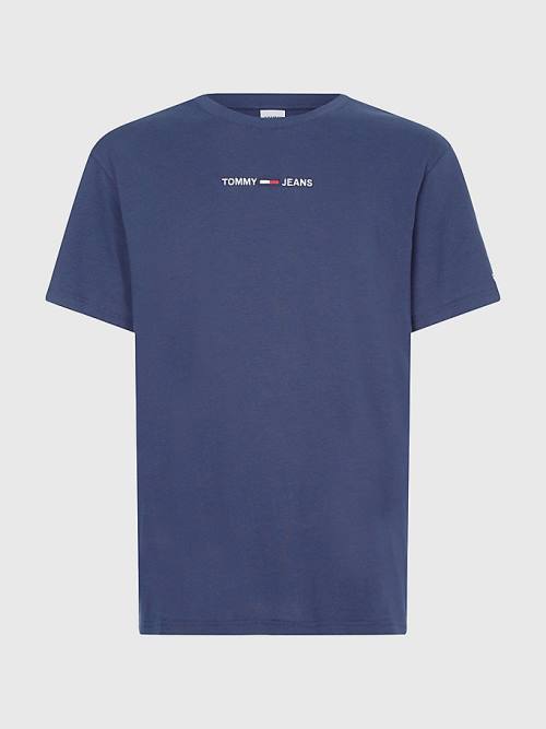 Blue Tommy Hilfiger Logo Flag Patch Men\'s T Shirts | TH196QEA