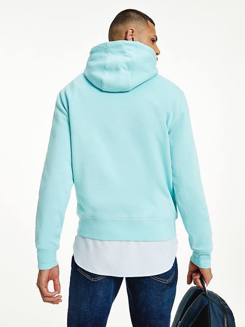 Blue Tommy Hilfiger Logo Men's Hoodie | TH318UCK