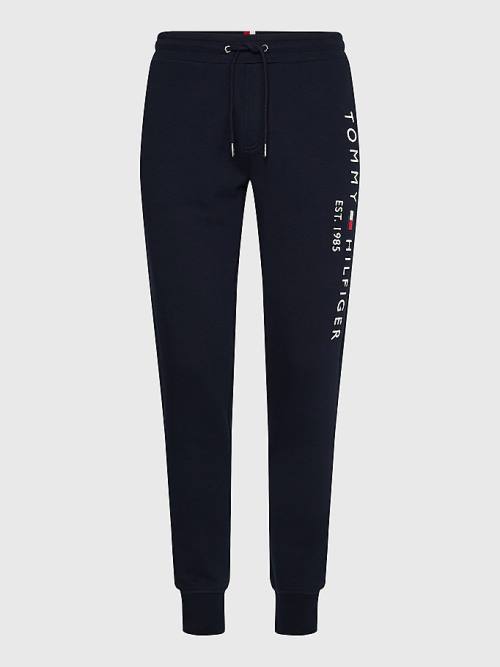 Blue Tommy Hilfiger Logo Organic Cotton Joggers Men's Pants | TH971SON