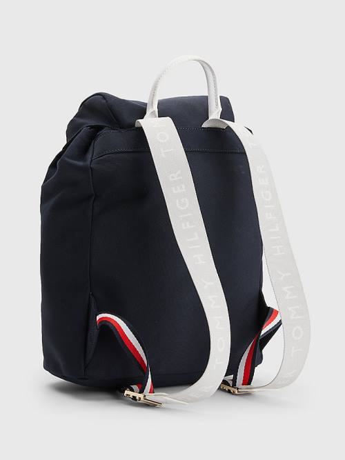 Blue Tommy Hilfiger Logo Strap Backpack Women's Bags | TH308BRN