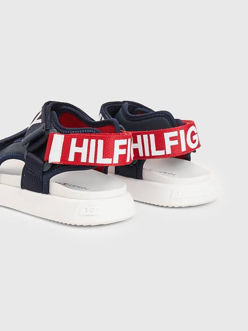 Blue Tommy Hilfiger Logo Strap Boys' Sandals | TH350NIL