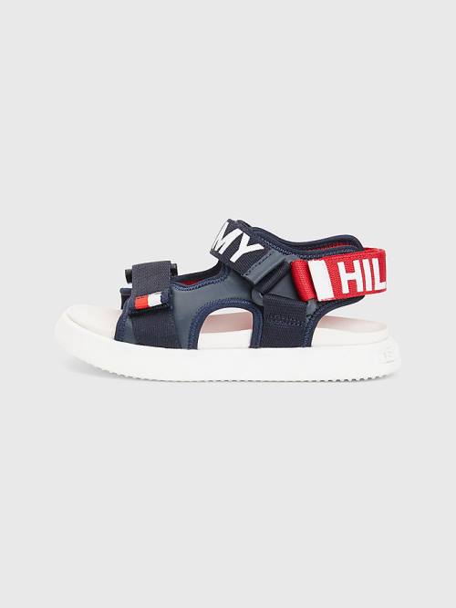 Blue Tommy Hilfiger Logo Strap Boys' Sandals | TH350NIL