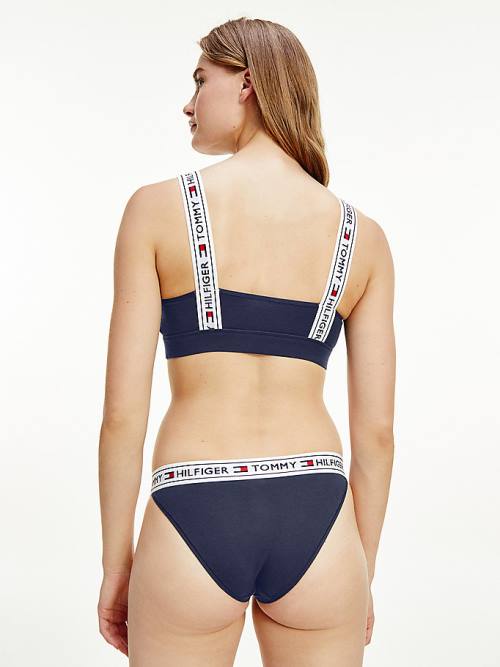 Blue Tommy Hilfiger Logo Strap Bralette Women's Underwear | TH315YAO