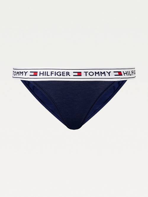 Blue Tommy Hilfiger Logo Stretch Cotton Briefs Women's Underwear | TH786JCH