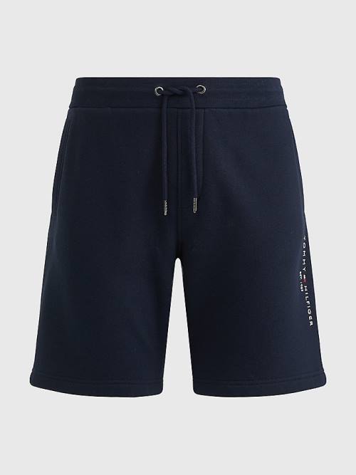 Blue Tommy Hilfiger Logo Sweat Men's Shorts | TH143YUQ