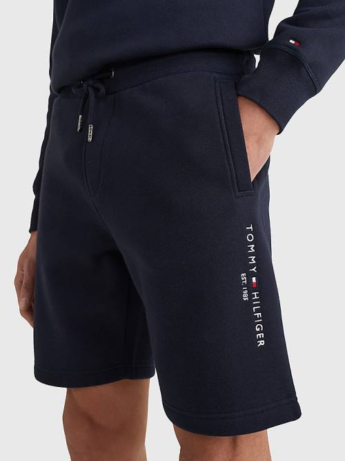 Blue Tommy Hilfiger Logo Sweat Men\'s Shorts | TH143YUQ