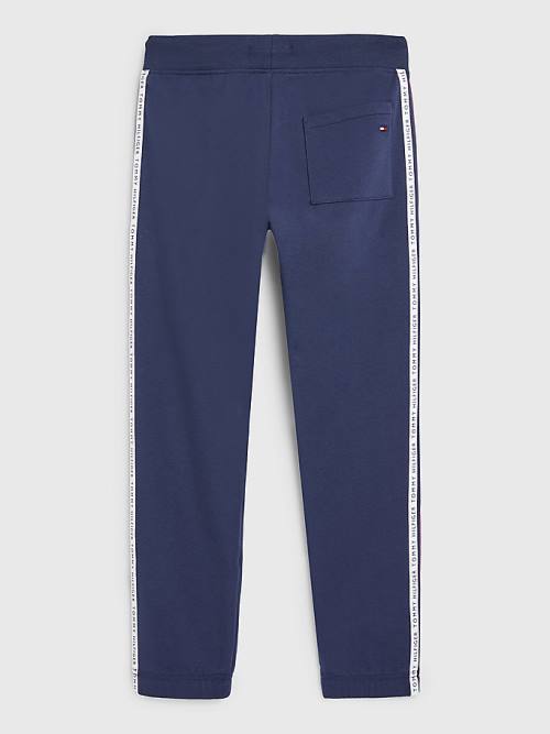 Blue Tommy Hilfiger Logo Tape Joggers Boys' Pants | TH758TSL