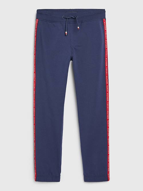 Blue Tommy Hilfiger Logo Tape Joggers Boys\' Pants | TH758TSL