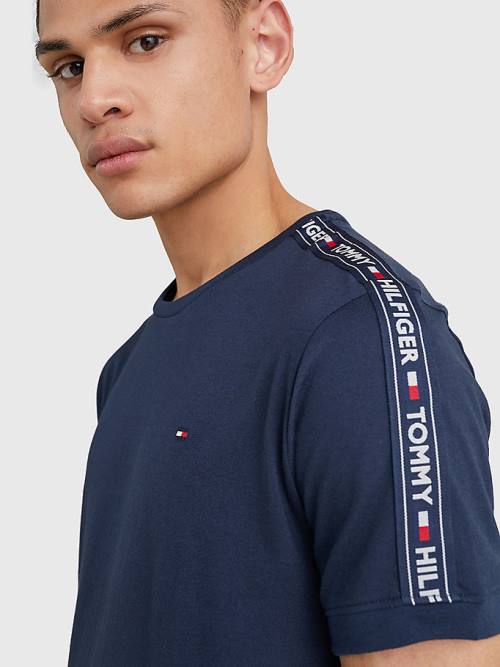 Blue Tommy Hilfiger Logo Tape Men's Pyjamas | TH038IBU