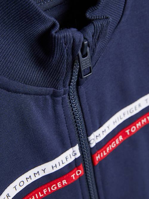 Blue Tommy Hilfiger Logo Tape Track Boys' Sweatshirts | TH058QSF