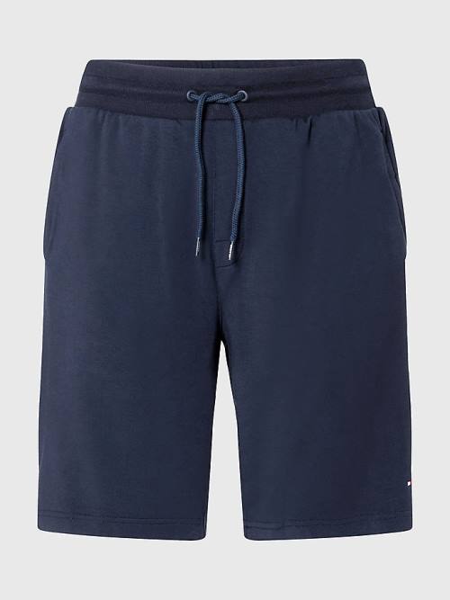 Blue Tommy Hilfiger Logo Tape Track Shorts Men's Pyjamas | TH812GNI