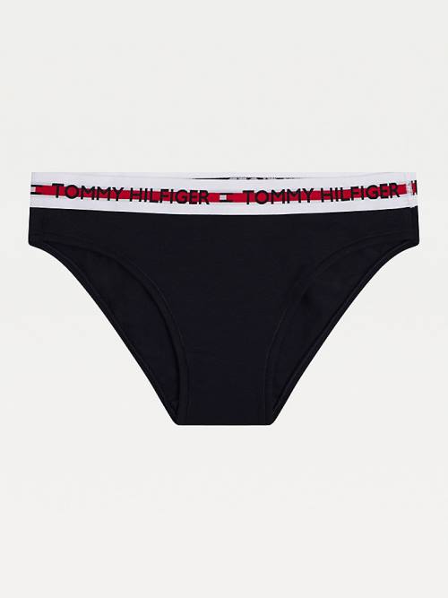 Blue Tommy Hilfiger Logo Tape Waistband Briefs Women's Underwear | TH679HVX