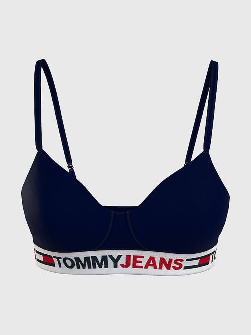 Blue Tommy Hilfiger Logo Underband Lightly Lined Bralette Women\'s Underwear | TH170RIC