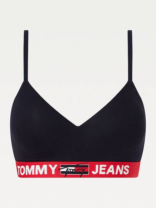 Blue Tommy Hilfiger Logo Underband Padded Bralette Women's Underwear | TH074JXG