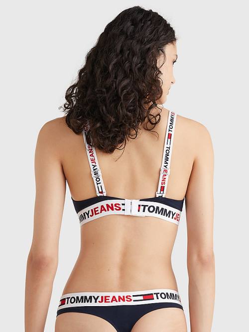 Blue Tommy Hilfiger Logo Underband Triangle Bra Women's Underwear | TH901XMQ