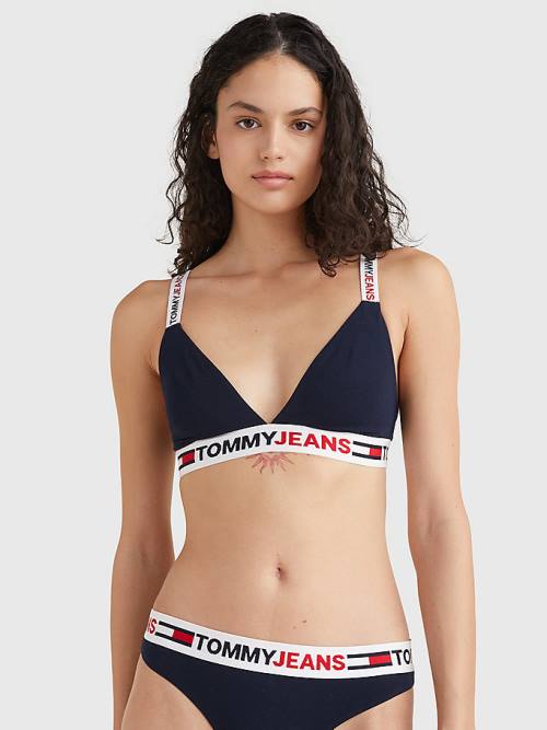 Blue Tommy Hilfiger Logo Underband Triangle Bra Women\'s Underwear | TH901XMQ