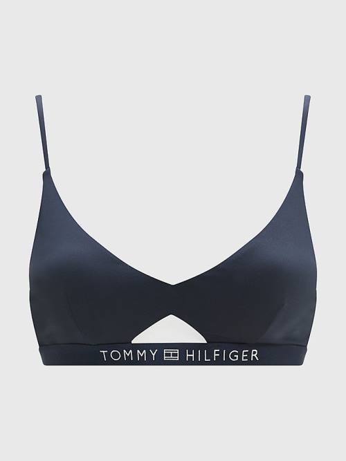 Blue Tommy Hilfiger Logo Waistband Bikini Bralette Women\'s Swimwear | TH142NKC