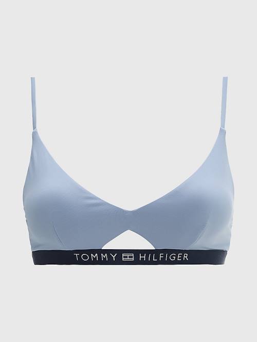 Blue Tommy Hilfiger Logo Waistband Bikini Bralette Women's Swimwear | TH847SNP