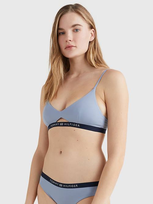 Blue Tommy Hilfiger Logo Waistband Bikini Bralette Women\'s Swimwear | TH847SNP