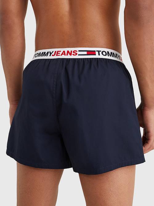 Blue Tommy Hilfiger Logo Waistband Boxer Shorts Men's Underwear | TH704PSZ