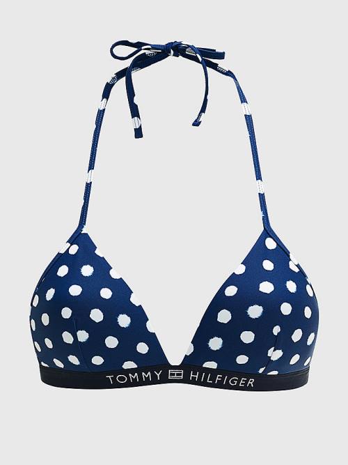 Blue Tommy Hilfiger Logo Waistband Cheeky Fit Bikini Bottoms Women's Swimwear | TH580TMK