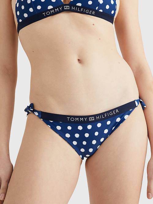 Blue Tommy Hilfiger Logo Waistband Cheeky Fit Bikini Bottoms Women\'s Swimwear | TH580TMK