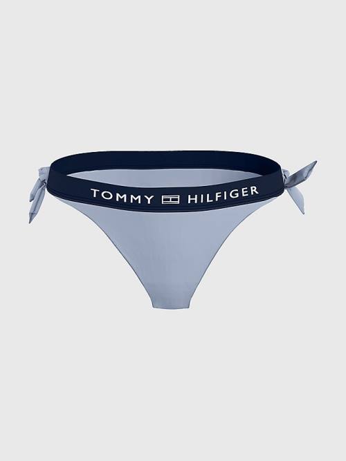 Blue Tommy Hilfiger Logo Waistband Cheeky Fit Bikini Bottoms Women's Swimwear | TH798LUZ