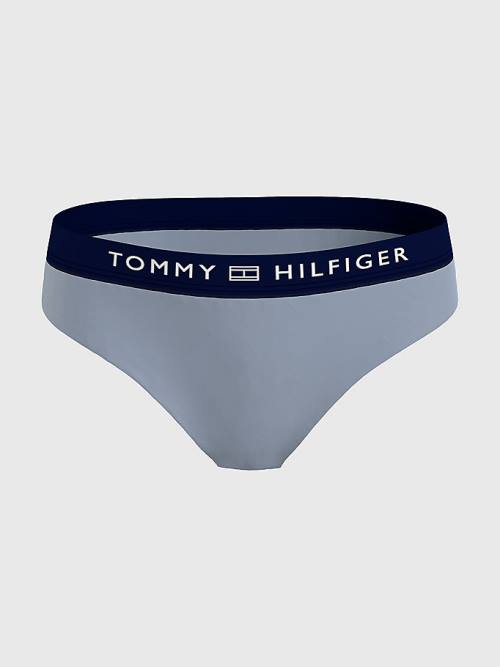 Blue Tommy Hilfiger Logo Waistband Classic Bikini Bottoms Women's Swimwear | TH123AHY