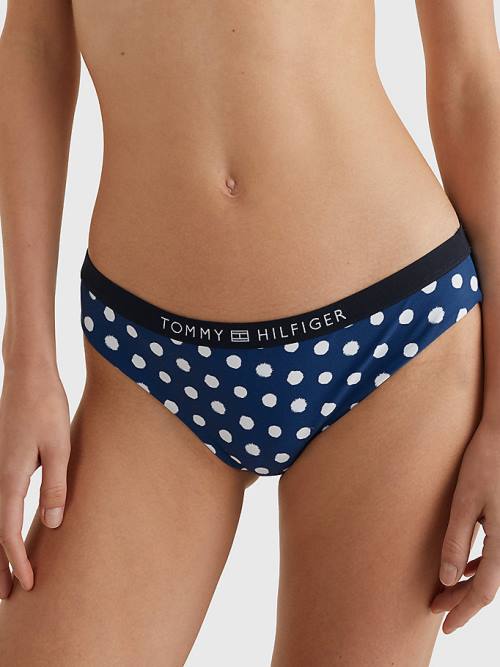 Blue Tommy Hilfiger Logo Waistband Classic Bikini Bottoms Women\'s Swimwear | TH829JHL