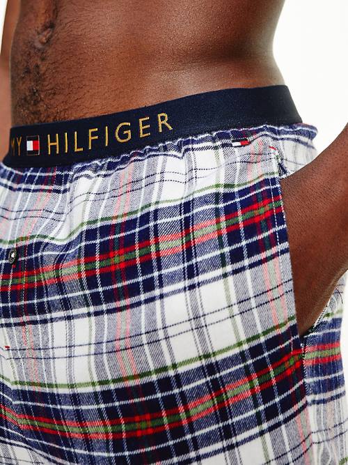 Blue Tommy Hilfiger Logo Waistband Cotton Bottoms Men's Pyjamas | TH581XRC