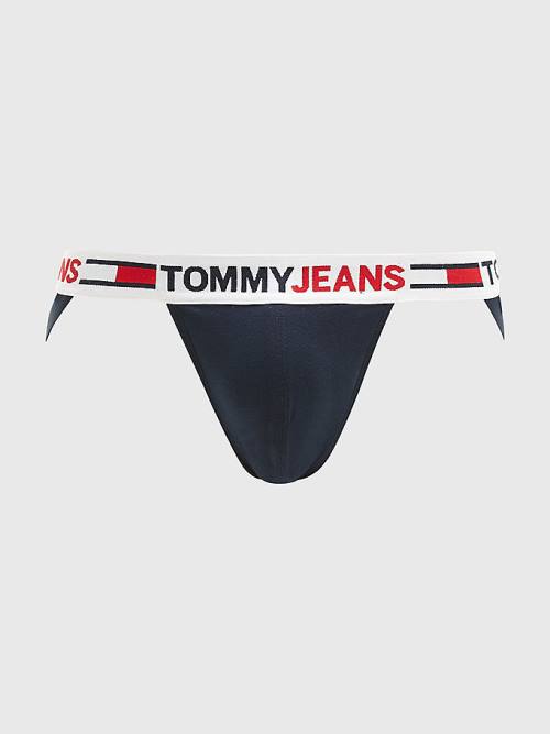 Blue Tommy Hilfiger Logo Waistband Jockstrap Men's Underwear | TH208QMG