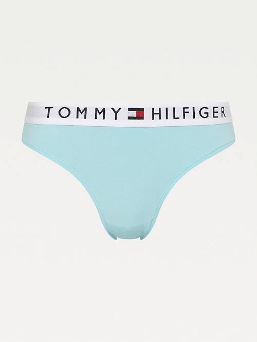 Blue Tommy Hilfiger Logo Waistband Stretch Cotton Briefs Women's Underwear | TH271LMC