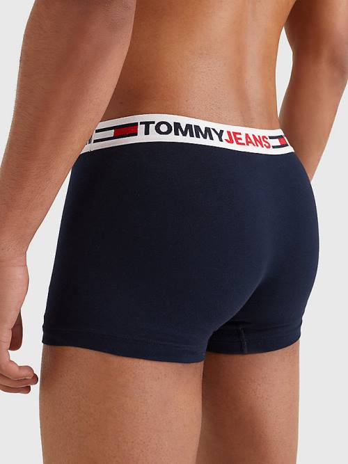 Blue Tommy Hilfiger Logo Waistband Trunks Men's Underwear | TH537WHJ