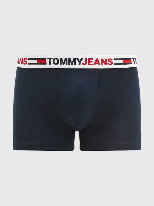 Blue Tommy Hilfiger Logo Waistband Trunks Men's Underwear | TH537WHJ