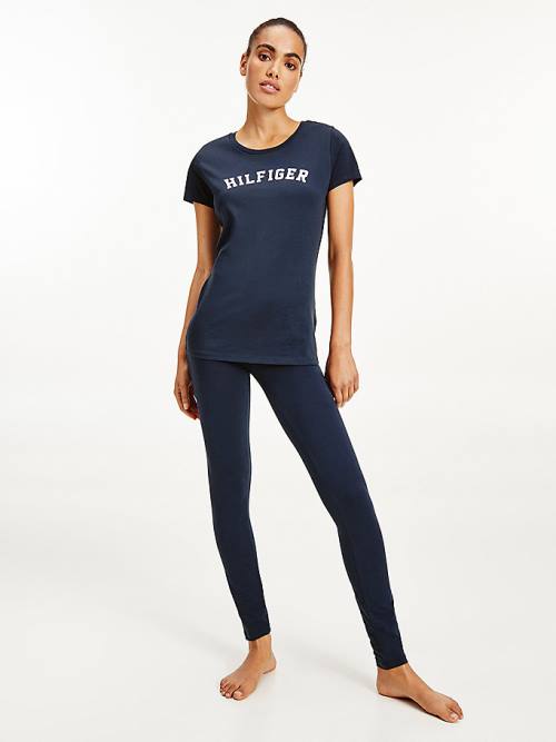 Blue Tommy Hilfiger Logo Women's T Shirts | TH017QCA