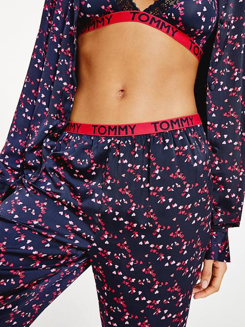 Blue Tommy Hilfiger Long Sleeve Set Women's Pyjamas | TH368JKL