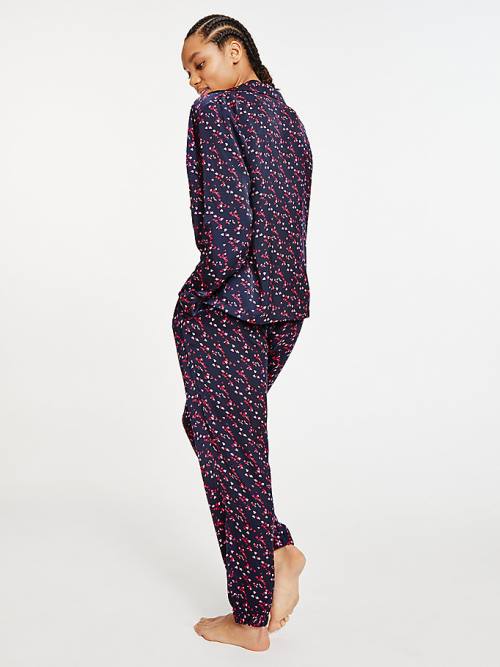 Blue Tommy Hilfiger Long Sleeve Set Women's Pyjamas | TH368JKL